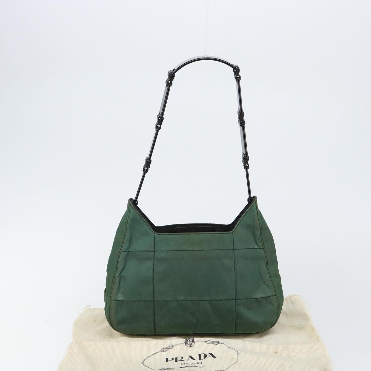 Prada PRADA Quilted Chain Shoulder Bag Nylon plastic Green Authentic mr1504