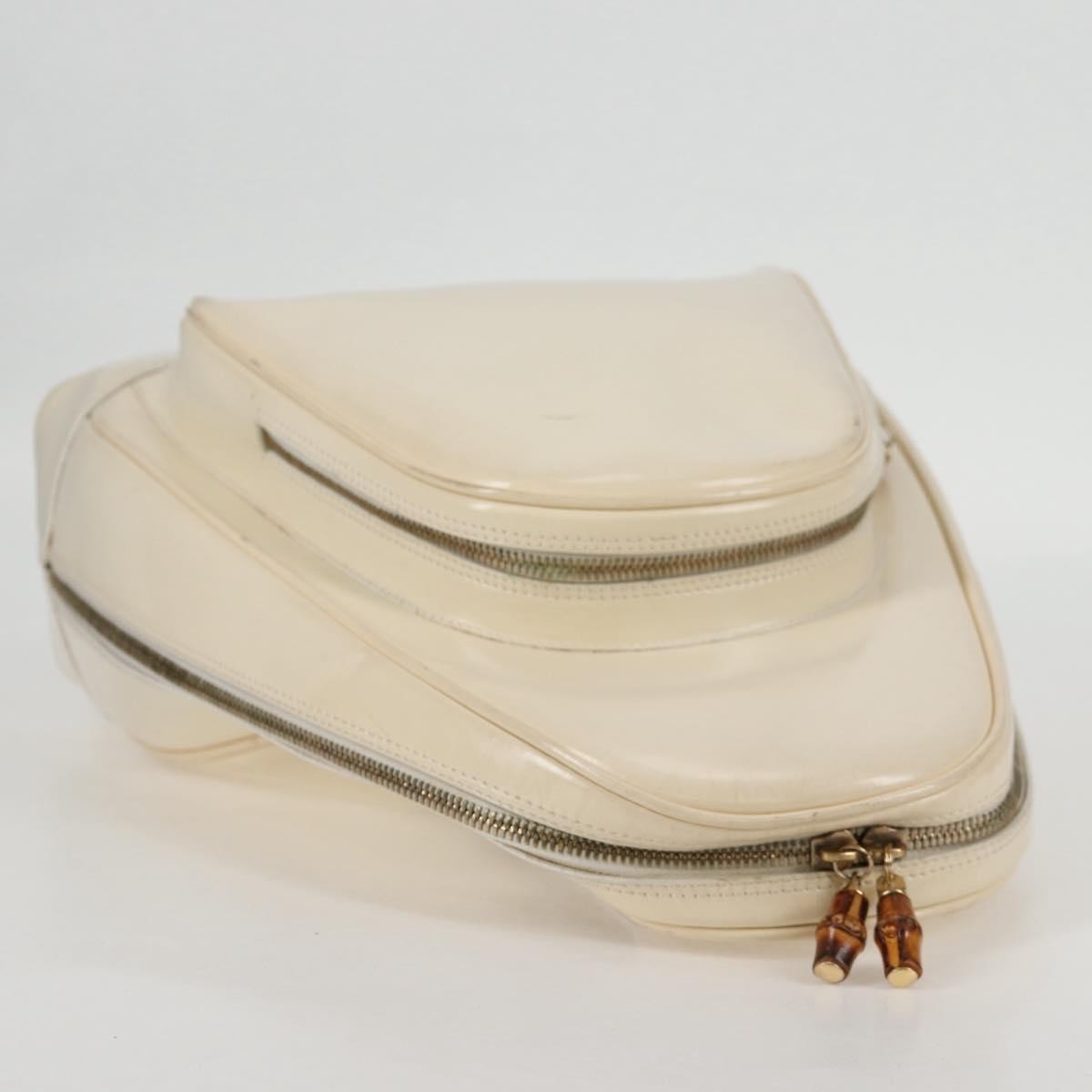 Gucci GUCCI Body Bag Enamel White Gold 003 2113 0027 Authentic bs28429