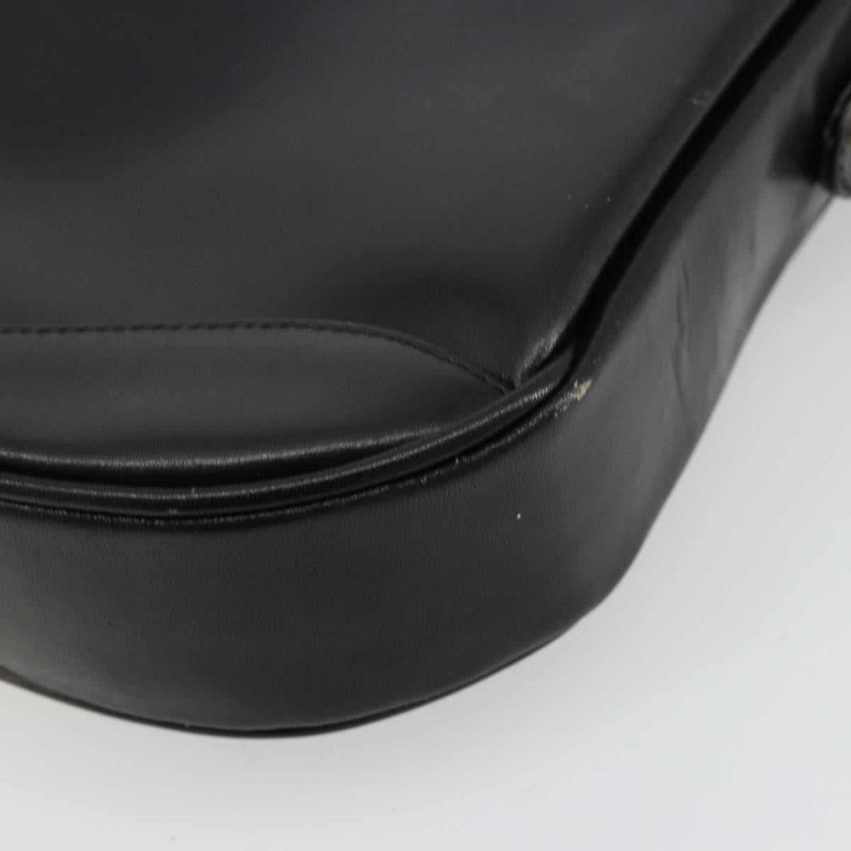 Gucci GUCCI Shoulder Bag Leather Black Gold Authentic 177992