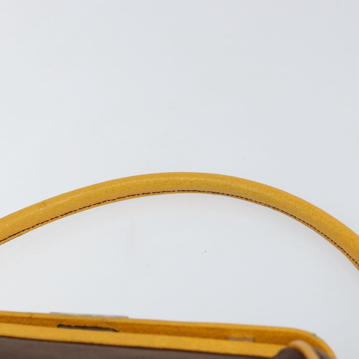 Prada PRADA Hand Bag Canvas Yellow Brown Authentic 154533