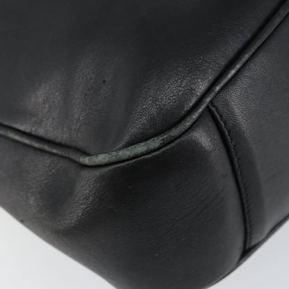 Gucci GUCCI Bamboo Hand Bag Leather Black Gold 001 0166 1638 Authentic 150344