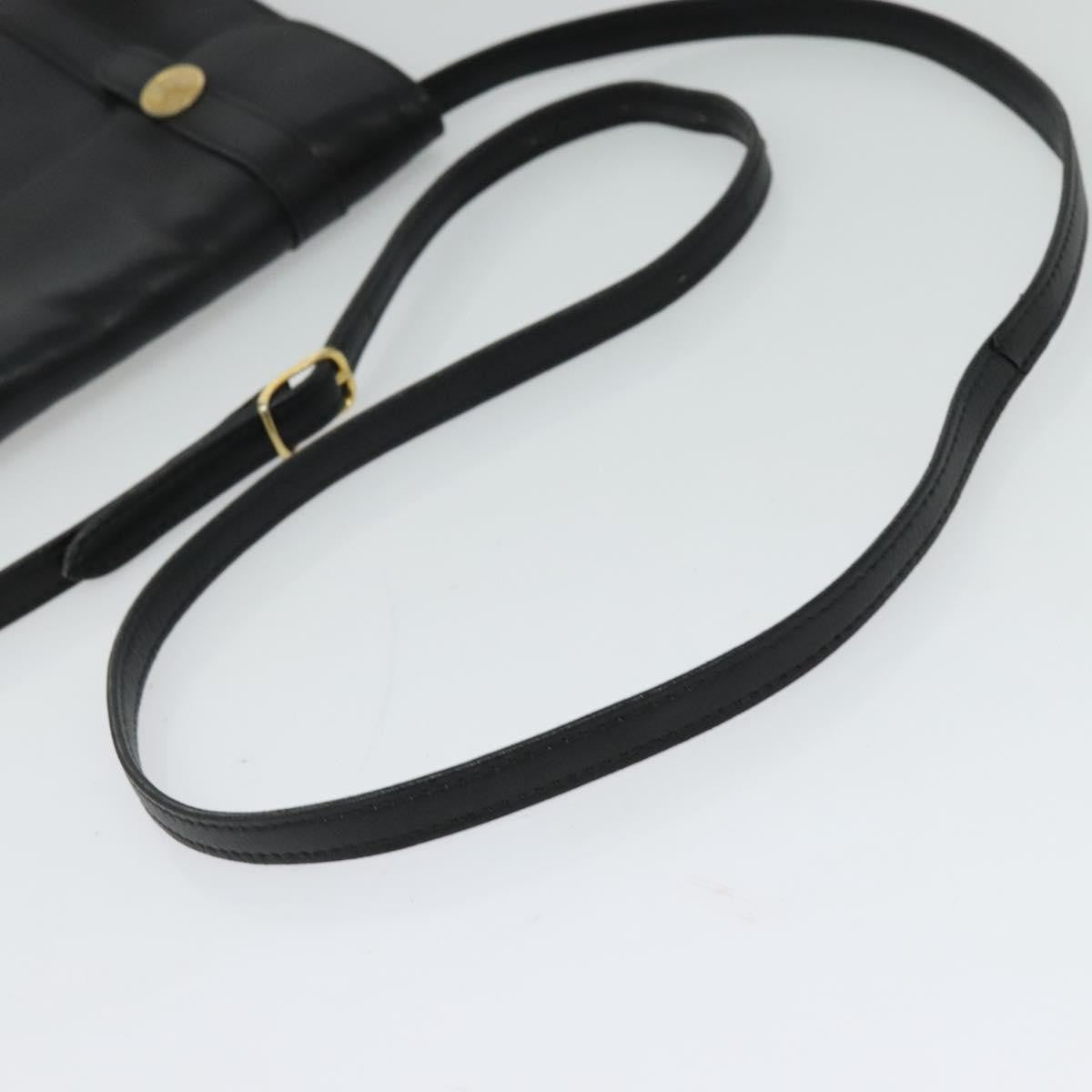 Celine CELINE Shoulder Bag Leather Black Gold Authentic 126895