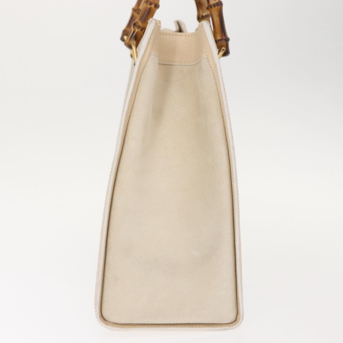 Gucci GUCCI Bamboo Hand Bag Suede Light Beige Gold 002 2853 0260 0 Authentic am9506