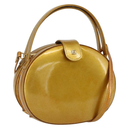Loewe LOEWE Hand Bag Patent leather 2way Gold Authentic ka527