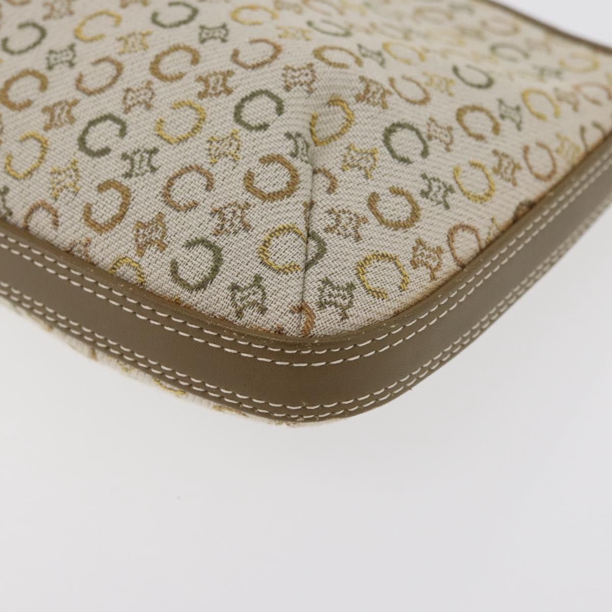 Celine CELINE C Macadam Canvas Shoulder Bag Beige Silver Authentic 176486A