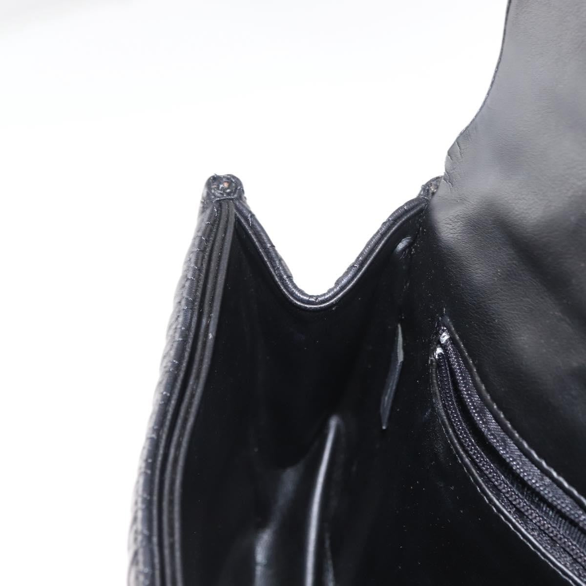 BALLY BALLY Chain Shoulder Bag Leather Black Gold Authentic 157788