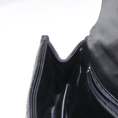 BALLY BALLY Chain Shoulder Bag Leather Black Gold Authentic 157788