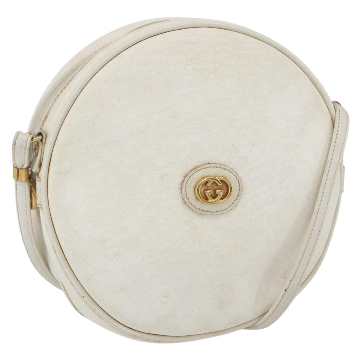 Gucci GUCCI Micro GG Supreme Shoulder Bag Leather White Gold 007 115 0088 Authentic 158504