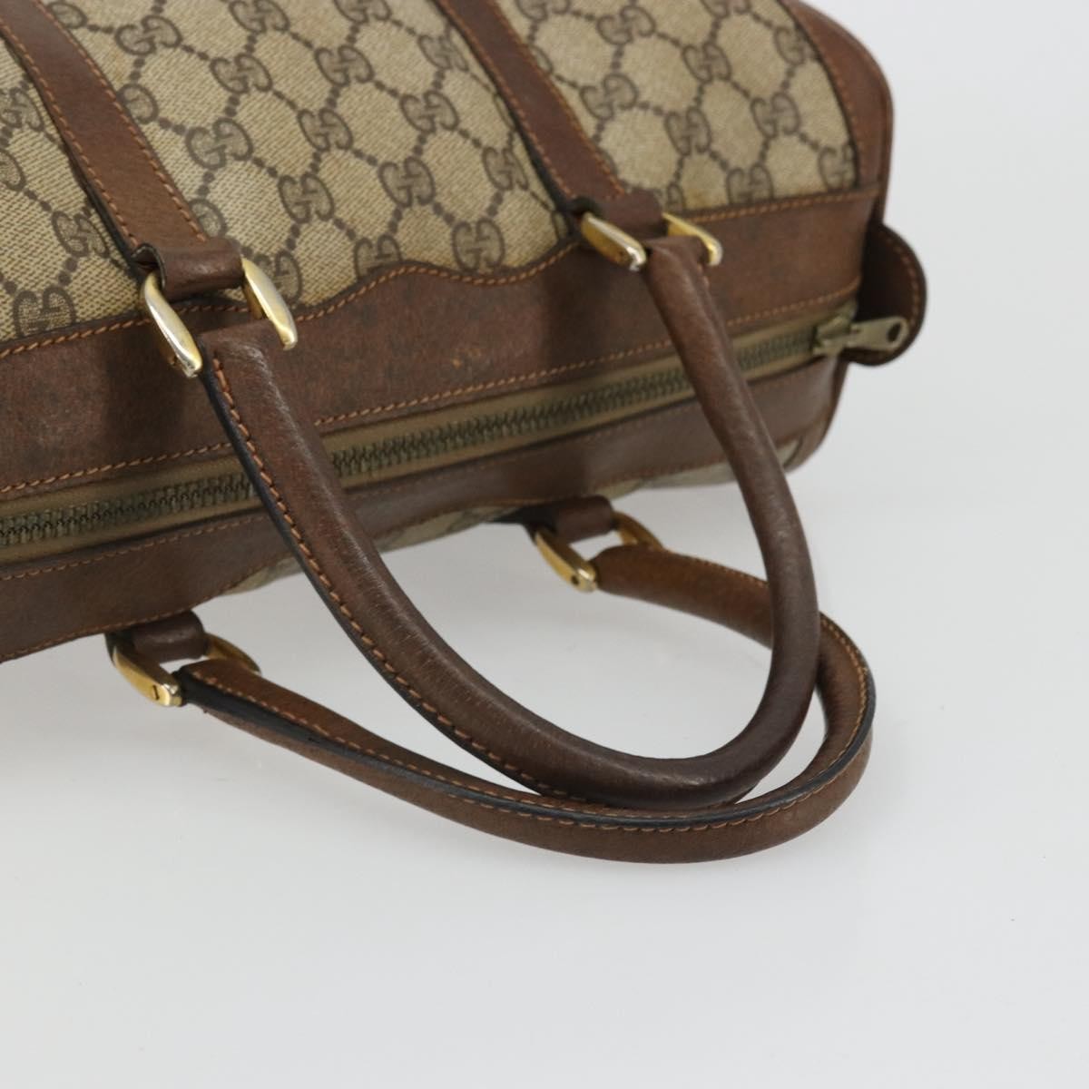 Gucci GUCCI GG Supreme Hand Bag PVC Beige Gold Authentic YKZ987