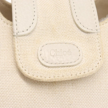 Chloé Chloé Chloe Hand Bag Canvas Leather White Authentic mr1648