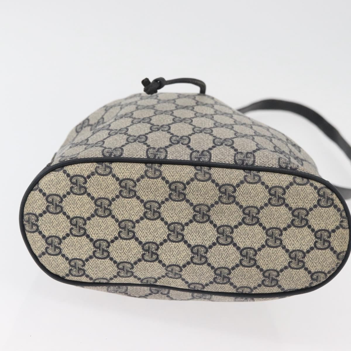 Gucci GUCCI GG Supreme Sherry Line Bag PVC Navy Gold Red 41 02 034 Authentic 179646