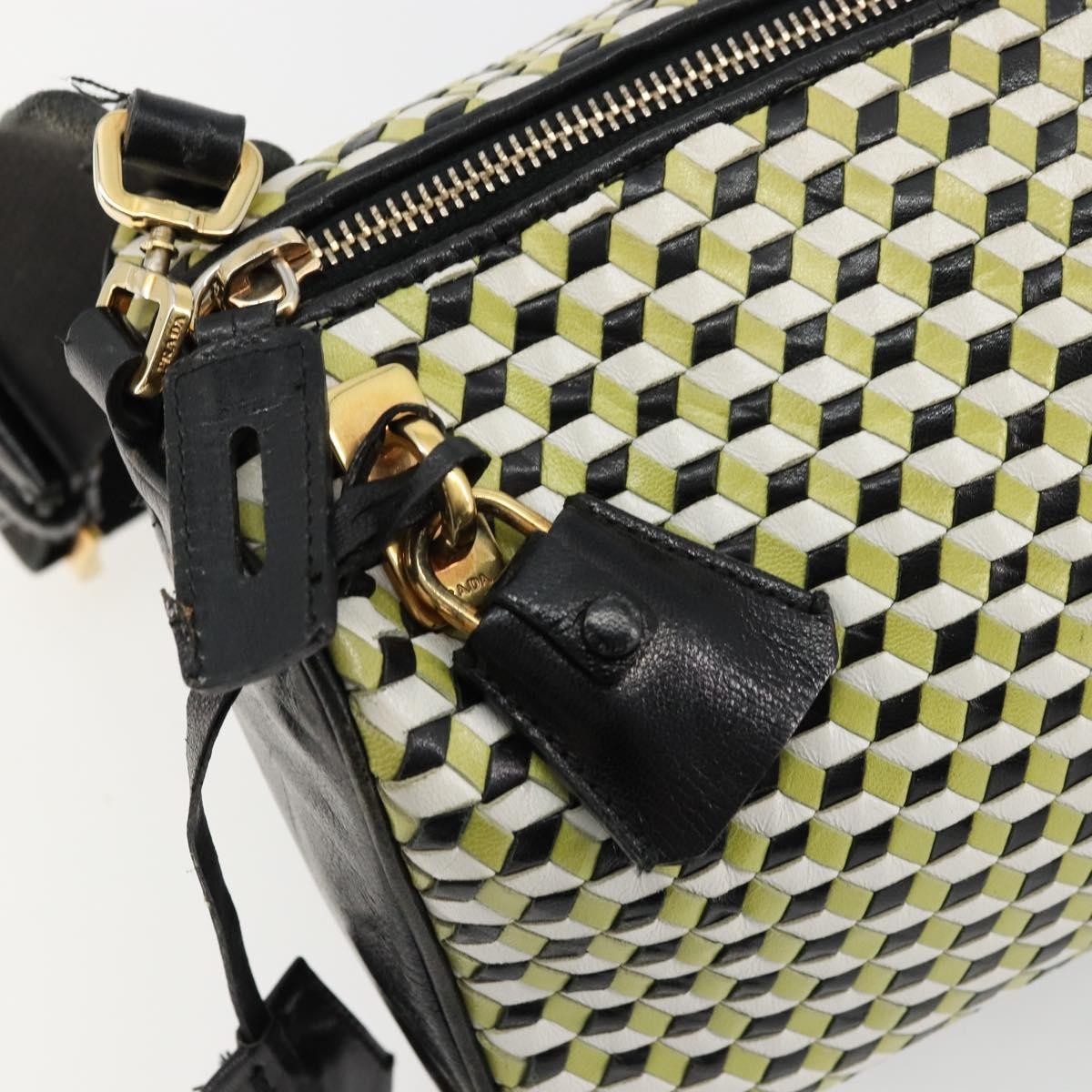 Prada PRADA Shoulder Bag Leather Yellow Gold Authentic bs35156