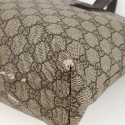 Gucci GUCCI GG Supreme Hand Bag PVC Beige Silver 181086 Authentic ARZ575