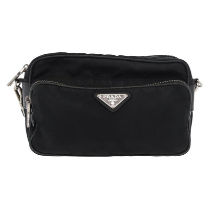 Prada PRADA Shoulder Bag Nylon Black Silver Authentic 175723