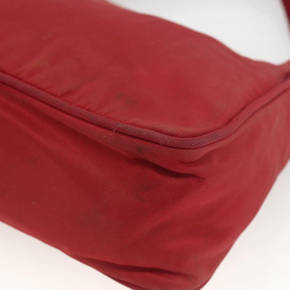 Prada PRADA Hand Bag Nylon Red Silver Authentic LNZ991