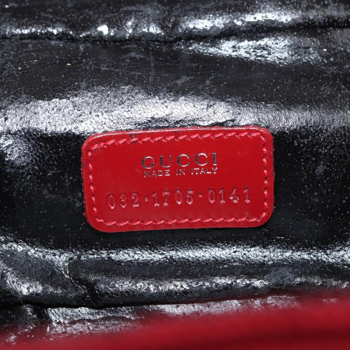 Gucci GUCCI Horsebit Vanity Bag Hand Bag Suede Red Gold 032 1705 0141 Authentic yk19984