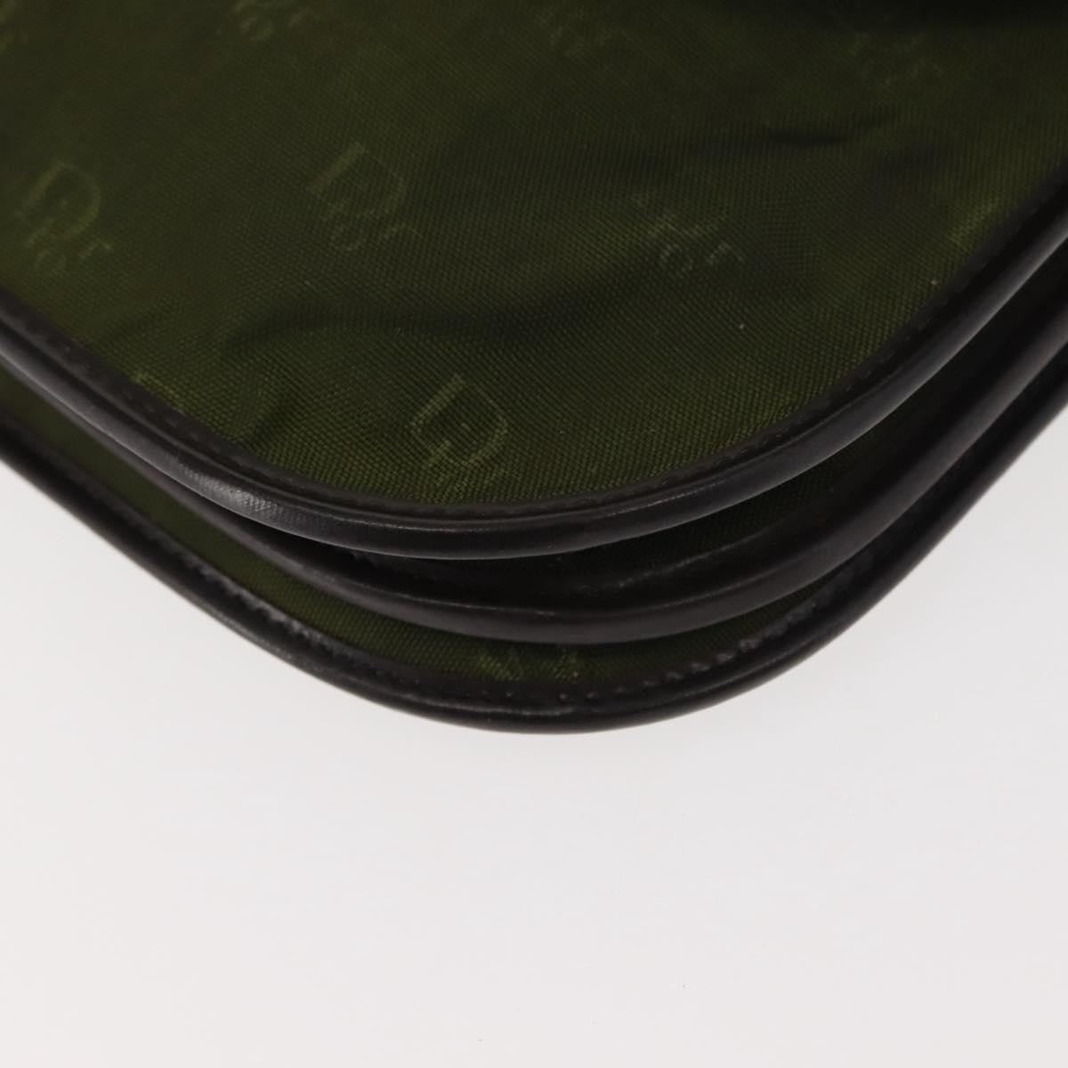 Dior Christian Dior Shoulder Bag Nylon Khaki Gold Authentic 151997