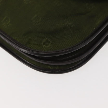 Dior Christian Dior Shoulder Bag Nylon Khaki Gold Authentic 151997