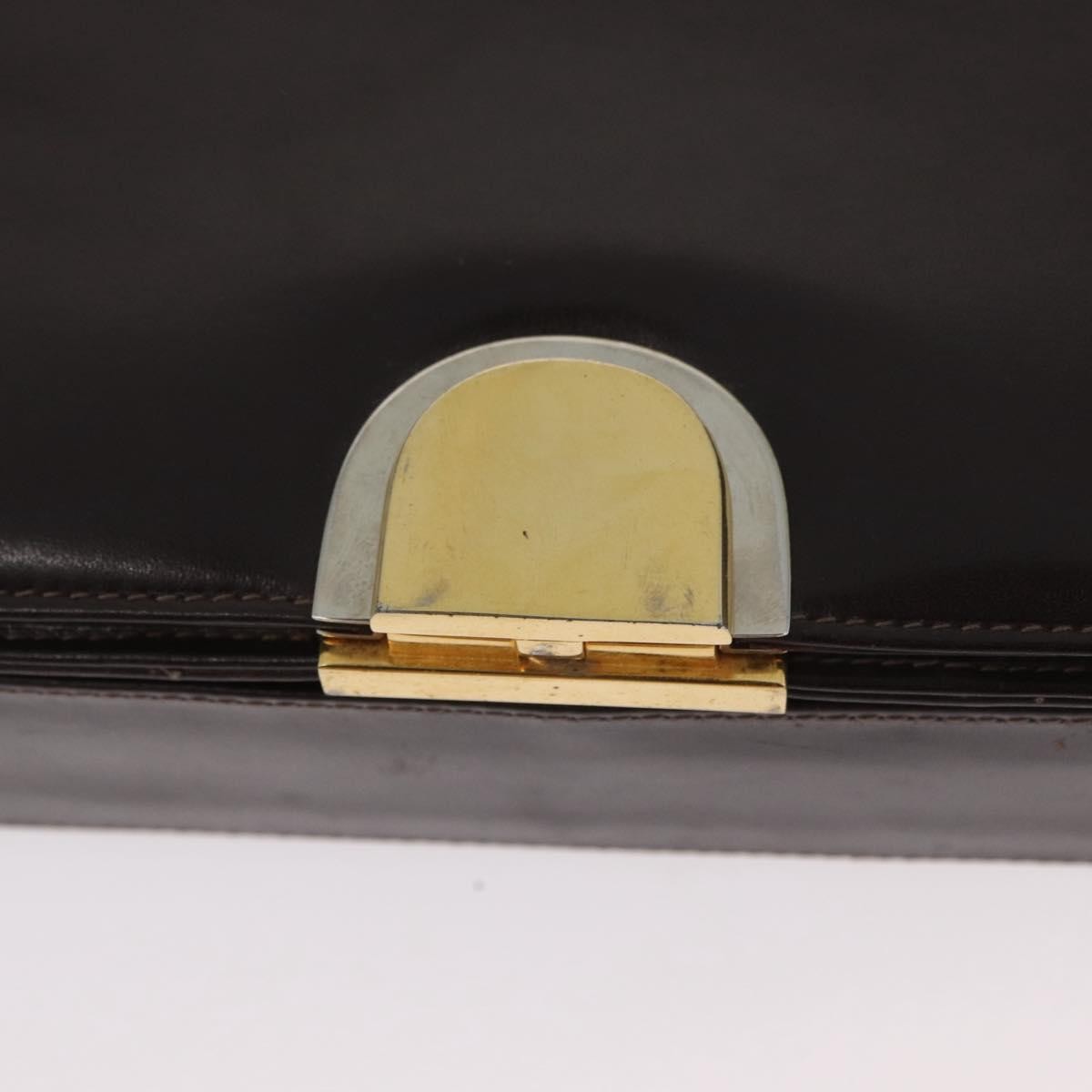 Gucci GUCCI Shoulder Bag Leather Brown Gold Authentic ep13909