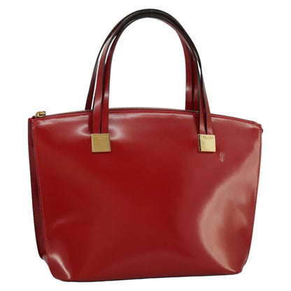 Celine CELINE Hand Bag Patent leather Red Gold Authentic 96786