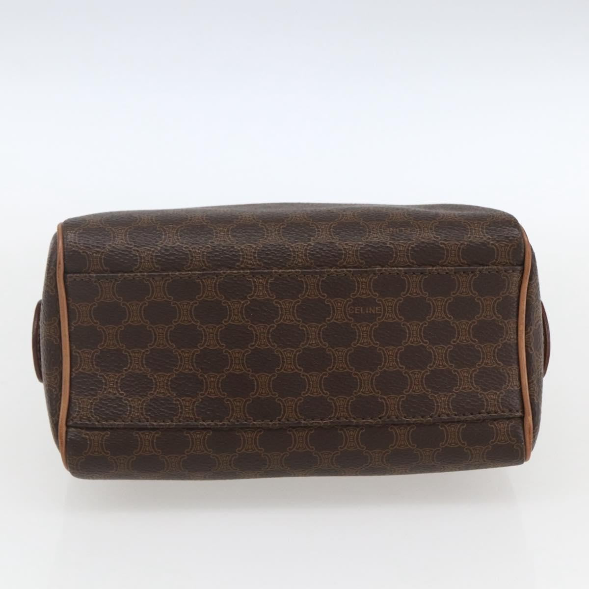 Celine CELINE Macadam Canvas Mini Hand Bag PVC Leather Brown Gold Authentic mr1952
