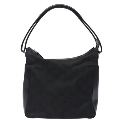 Gucci GUCCI GG Canvas Shoulder Bag Nylon Black Silver 001 3766 Authentic BA4115