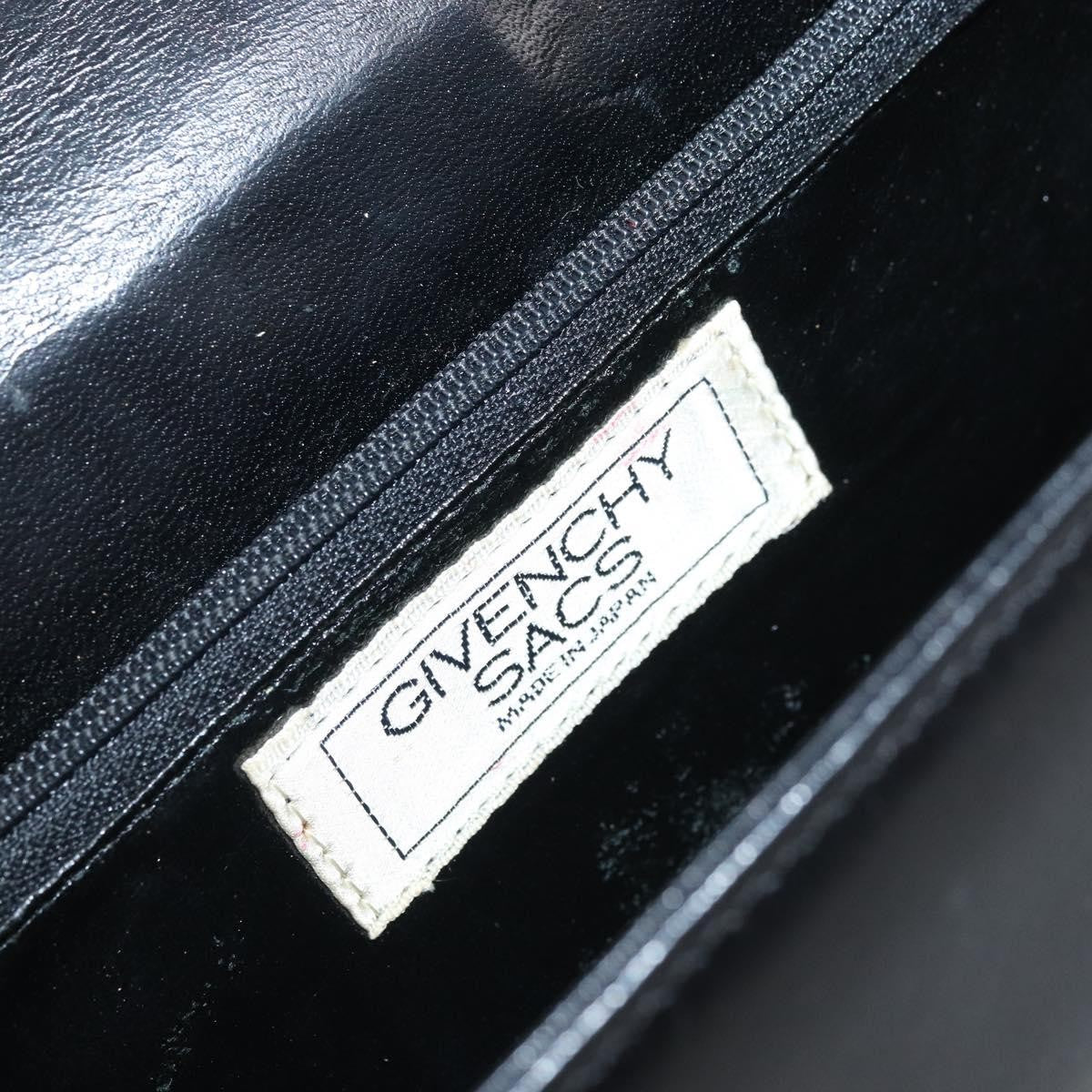 Givenchy GIVENCHY Chain Hand Bag Leather Black Gold Authentic 172216