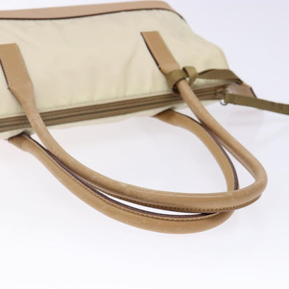 Prada PRADA Shoulder Bag Nylon Leather Beige Authentic bs29050