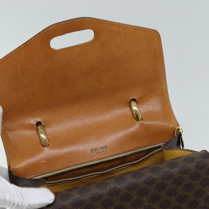 Celine CELINE Macadam Canvas Hand Bag PVC Brown Authentic 76088