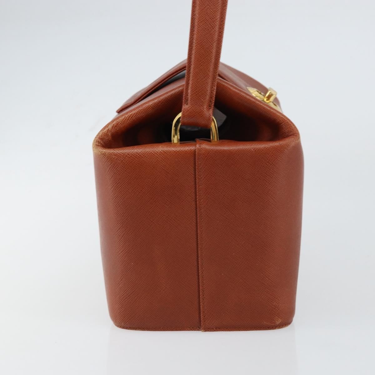 Givenchy GIVENCHY Hand Bag Leather Brown Gold Authentic 159082