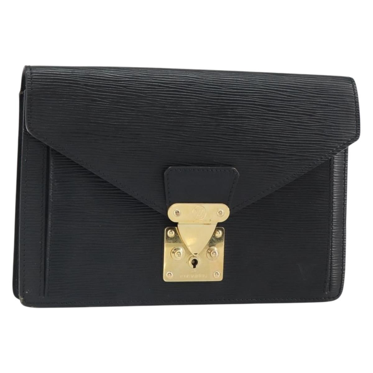 Louis Vuitton LOUIS VUITTON Epi Serie Dragonne Clutch Bag Black Noir M52612 LV Authentic BA9336