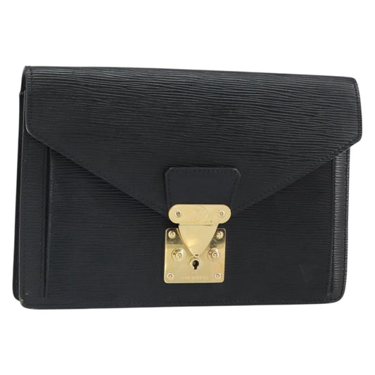 Louis Vuitton LOUIS VUITTON Epi Serie Dragonne Clutch Bag Black Noir M52612 LV Authentic BA9336