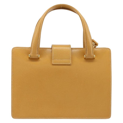 Gucci GUCCI Hand Bag Leather 2way Beige Gold Authentic 173886