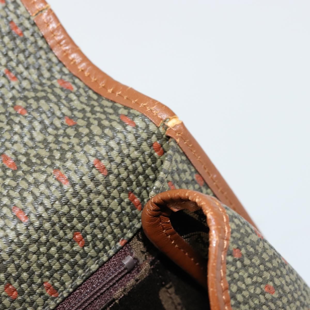 Saint Laurent SAINT LAURENT Hand Bag Coated Canvas 2way Khaki Gold Authentic bs34511