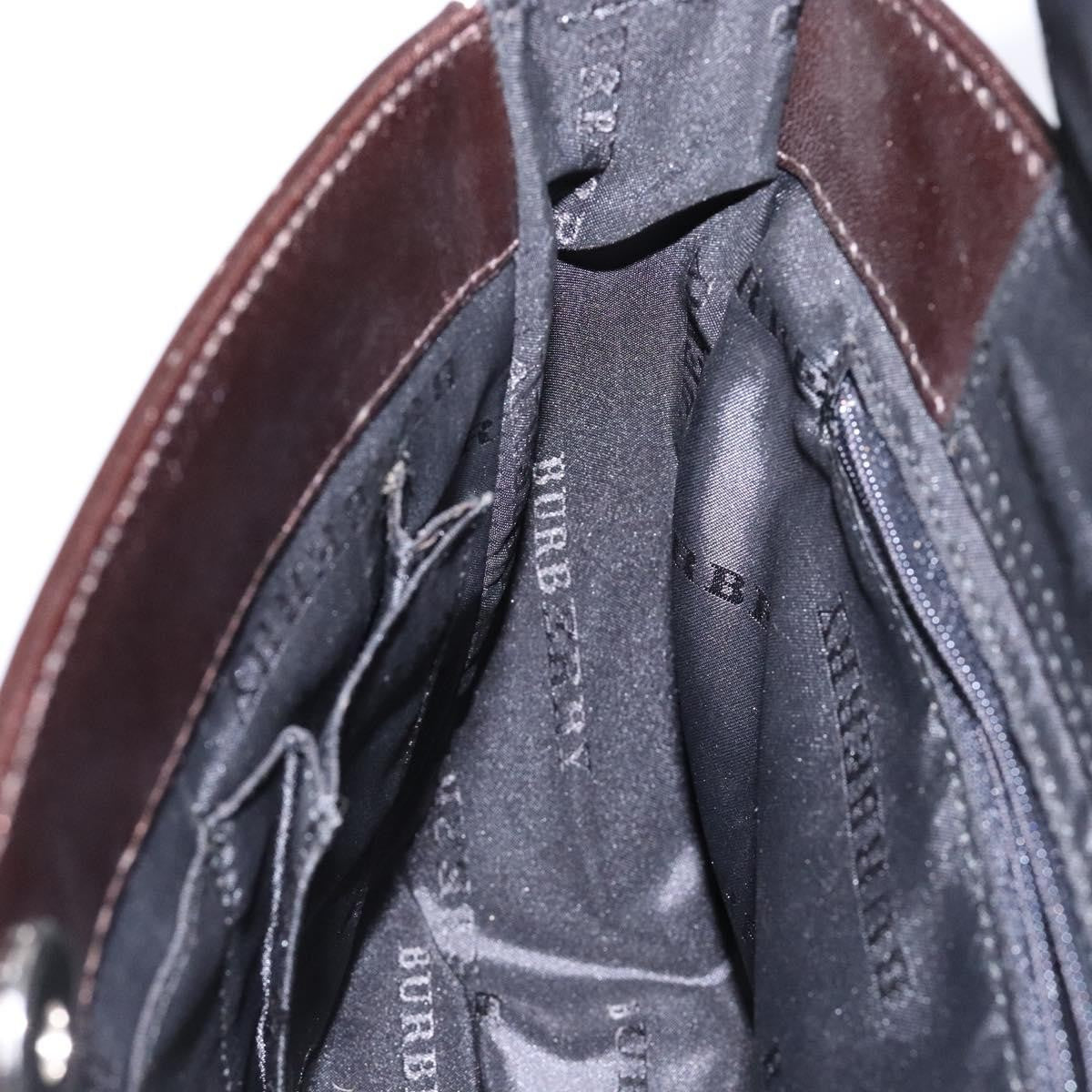Burberry BURBERRY Nova Check Shoulder Bag Canvas Beige Silver Authentic 138176