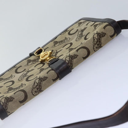 Celine CELINE C Saluki Shoulder Bag Canvas Beige Authentic 88426