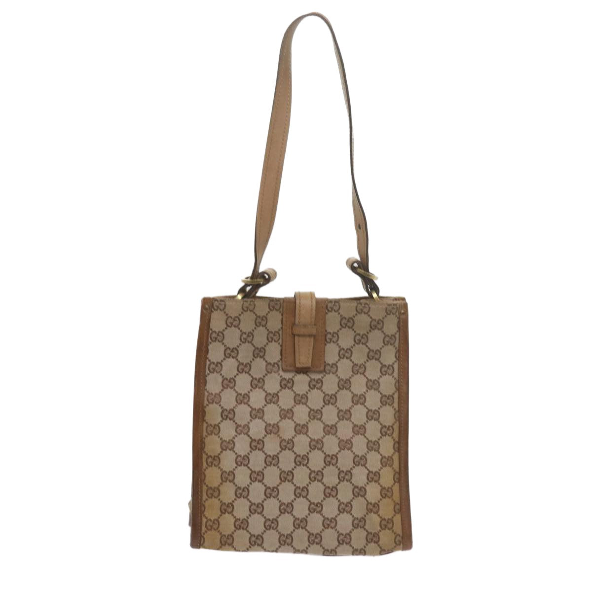 Gucci GUCCI GG Canvas Shoulder Bag Beige 110292 Authentic 61802