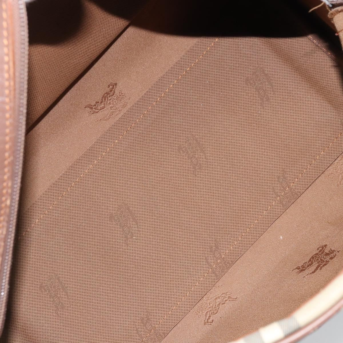 Burberry BURBERRY Nova Check Hand Bag Canvas Gold Beige Authentic bs33928