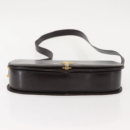 Gucci GUCCI Shoulder Bag Leather Brown gold Authentic fm4925