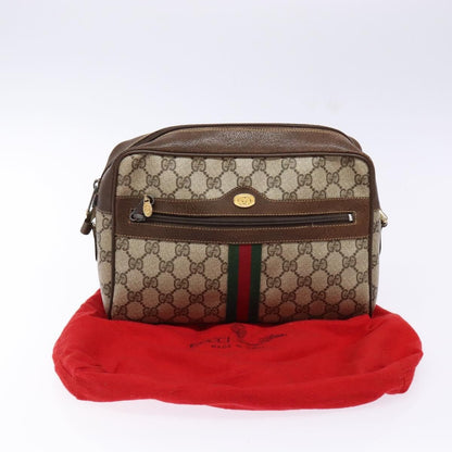 Gucci GUCCI GG Supreme Web Sherry Line Shoulder Bag PVC Beige 001 4071 5 Authentic gh717