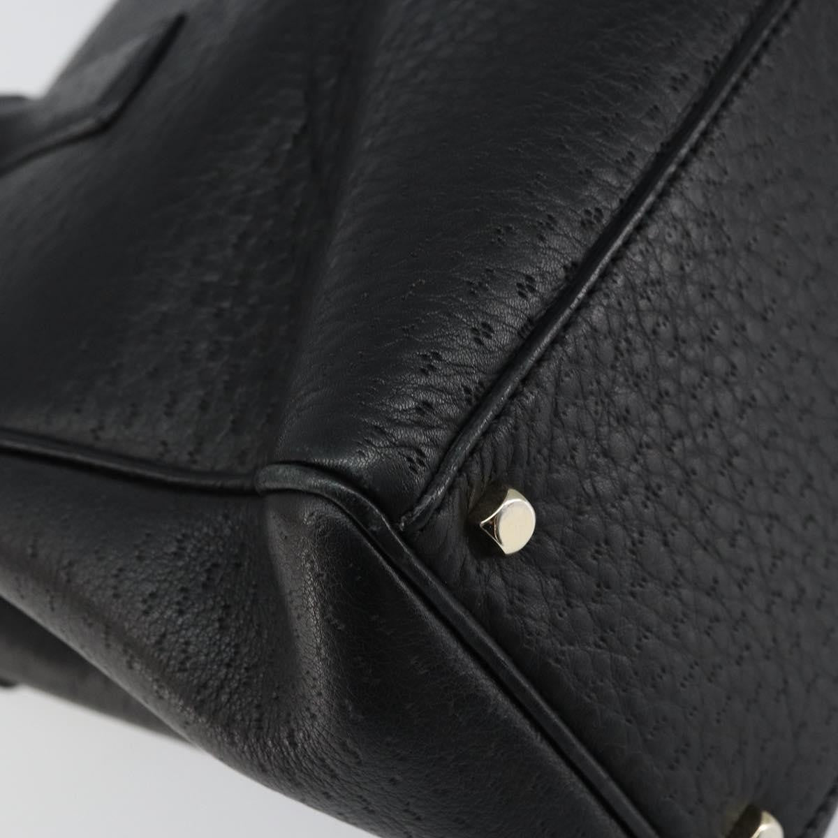 Salvatore Ferragamo Salvatore Ferragamo Gancini Hand Bag Leather Black Gold Authentic 157314