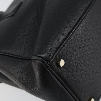 Salvatore Ferragamo Salvatore Ferragamo Gancini Hand Bag Leather Black Gold Authentic 157314