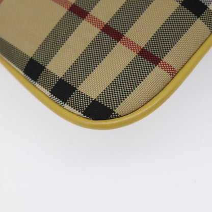 Burberry BURBERRY Nova Check Shoulder Bag Canvas Beige Gold Authentic 114865