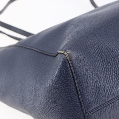 Gucci GUCCI Tote Bag Leather Navy Gold 354397 Authentic 152574