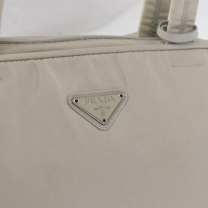 Prada PRADA Tote Bag Nylon White Silver Authentic am10449