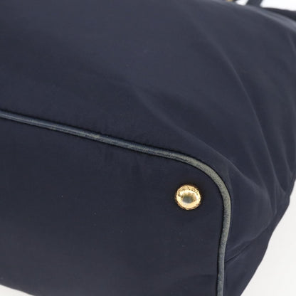 Prada PRADA Tote Bag Nylon Navy Gold Authentic 166304