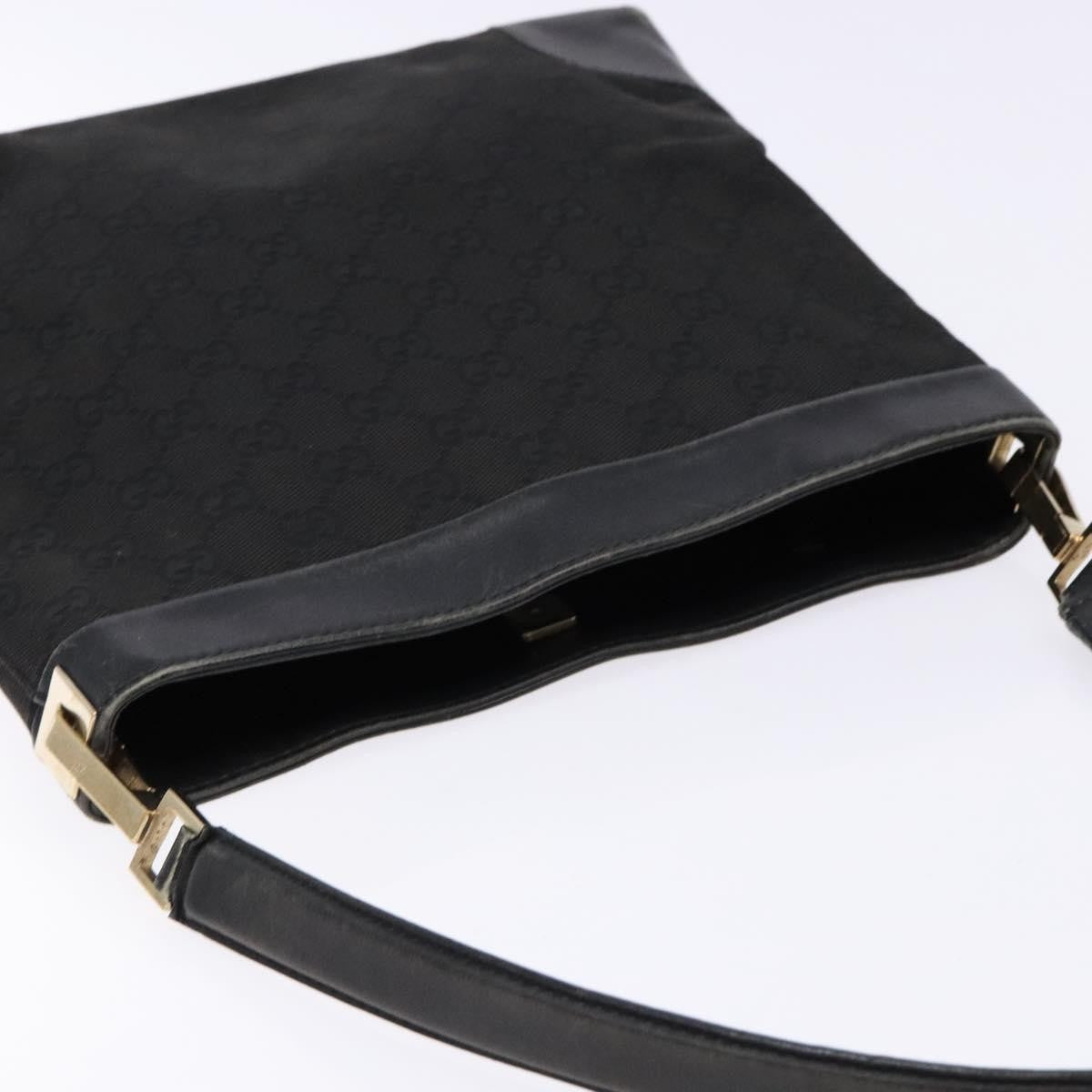 Gucci GUCCI GG Canvas Shoulder Bag Black Gold 33900 Authentic 139189A