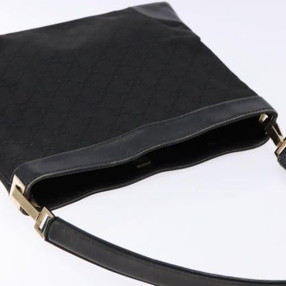 Gucci GUCCI GG Canvas Shoulder Bag Black Gold 33900 Authentic 139189A