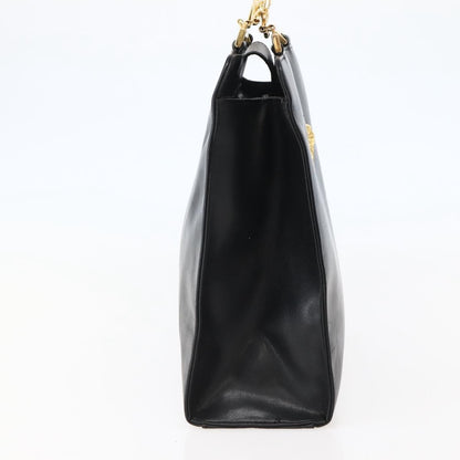 Gianni Versace Gianni Versace Chain Tote Bag Leather Black Gold Authentic bs29493