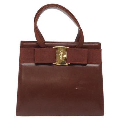 Salvatore Ferragamo Salvatore Ferragamo Hand Bag Leather 2way Brown Gold Authentic hk2487